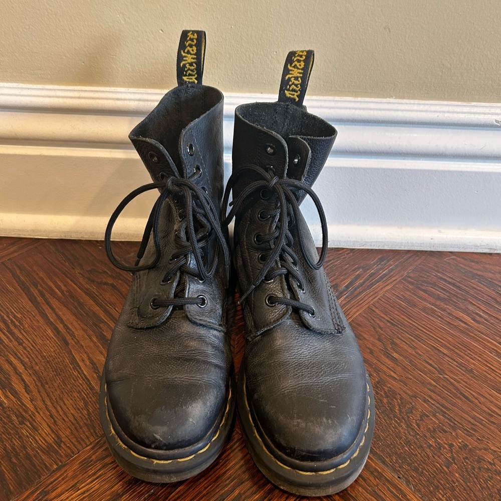 Dr Martens pascal black soft leather lace up boots